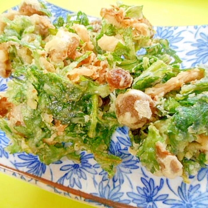 春菊しめじのかき揚げ